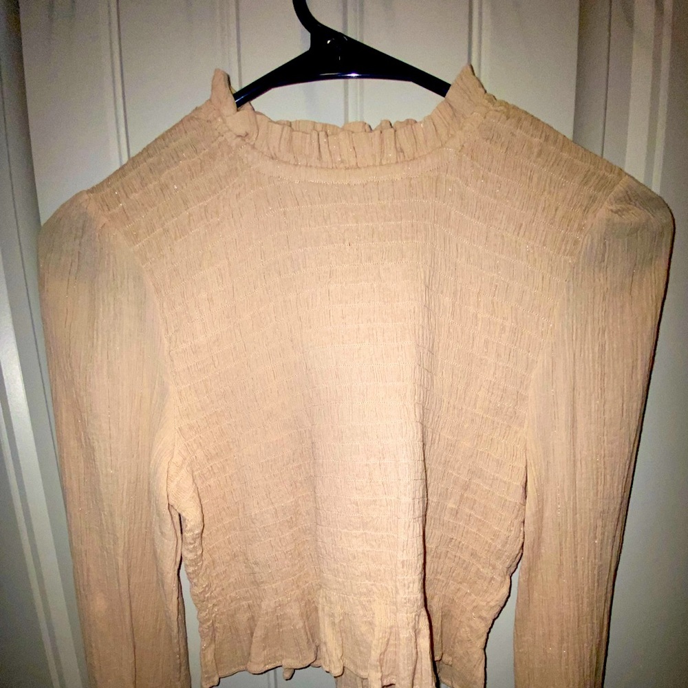Rodeo boutique long sleeve roushed top. Size S/M.